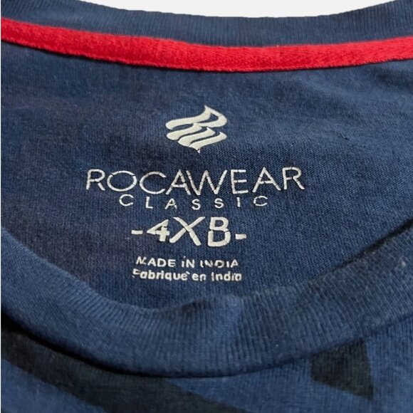 Rocawear Shirt Mens 4XL Blue/ RED tee Adult XXXXL Baggy 4XB Jay-Z y2k 2000s - Picture 5 of 7